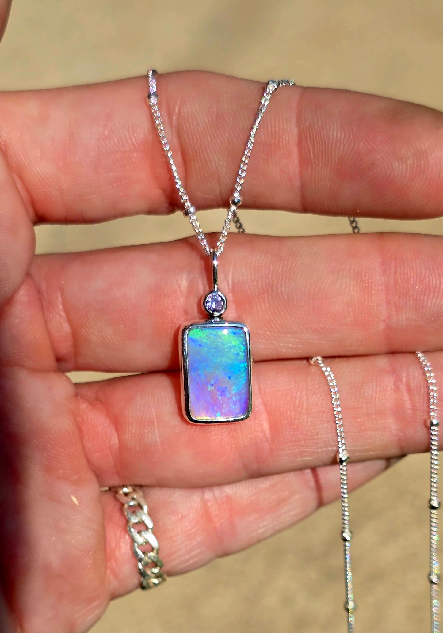 Opal Tanzanite Necklace