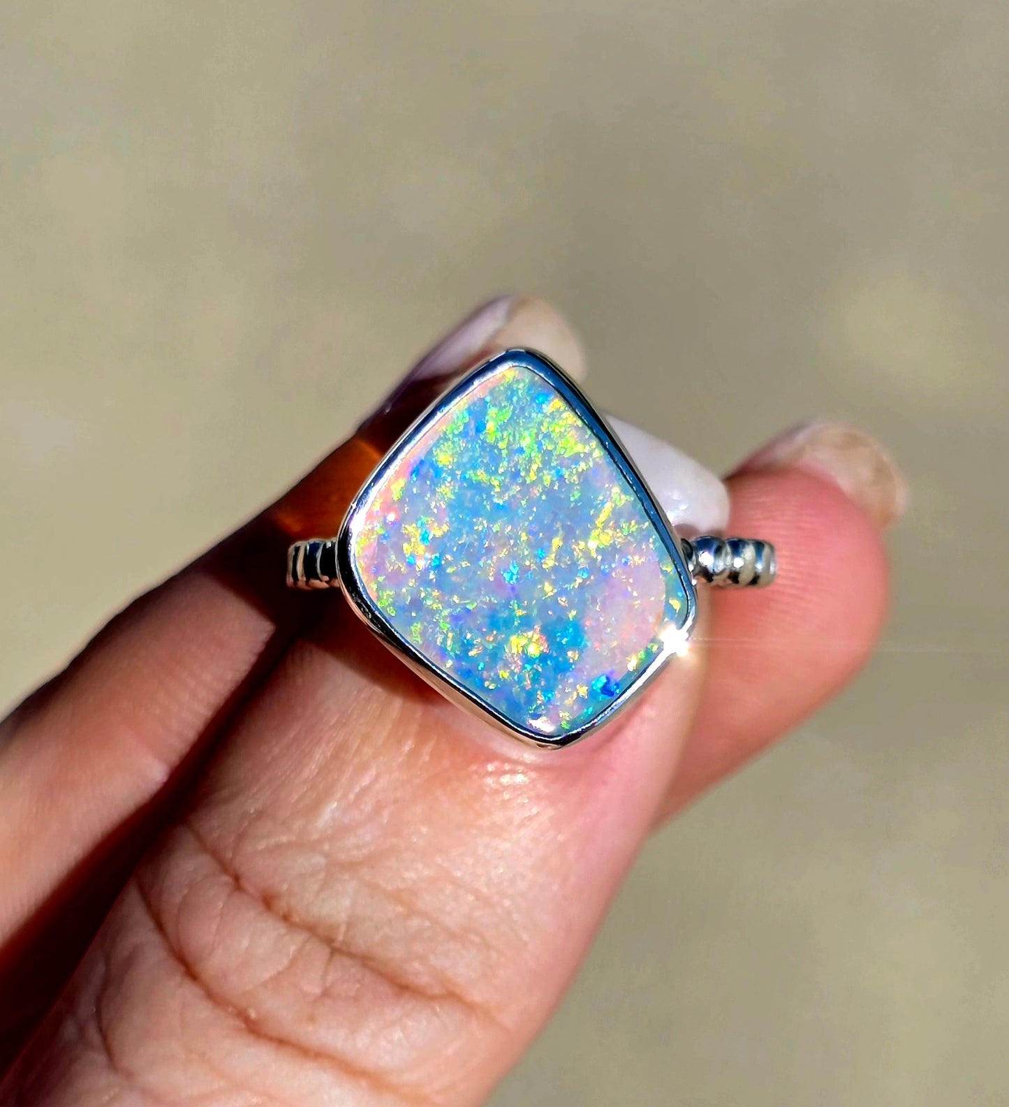 Australian Crystal Opal Ring