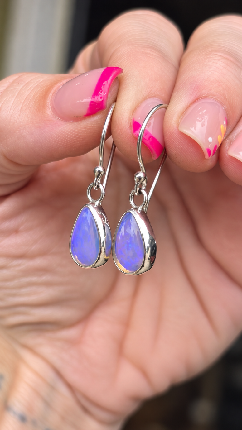 Purple Australian Opal Earrings