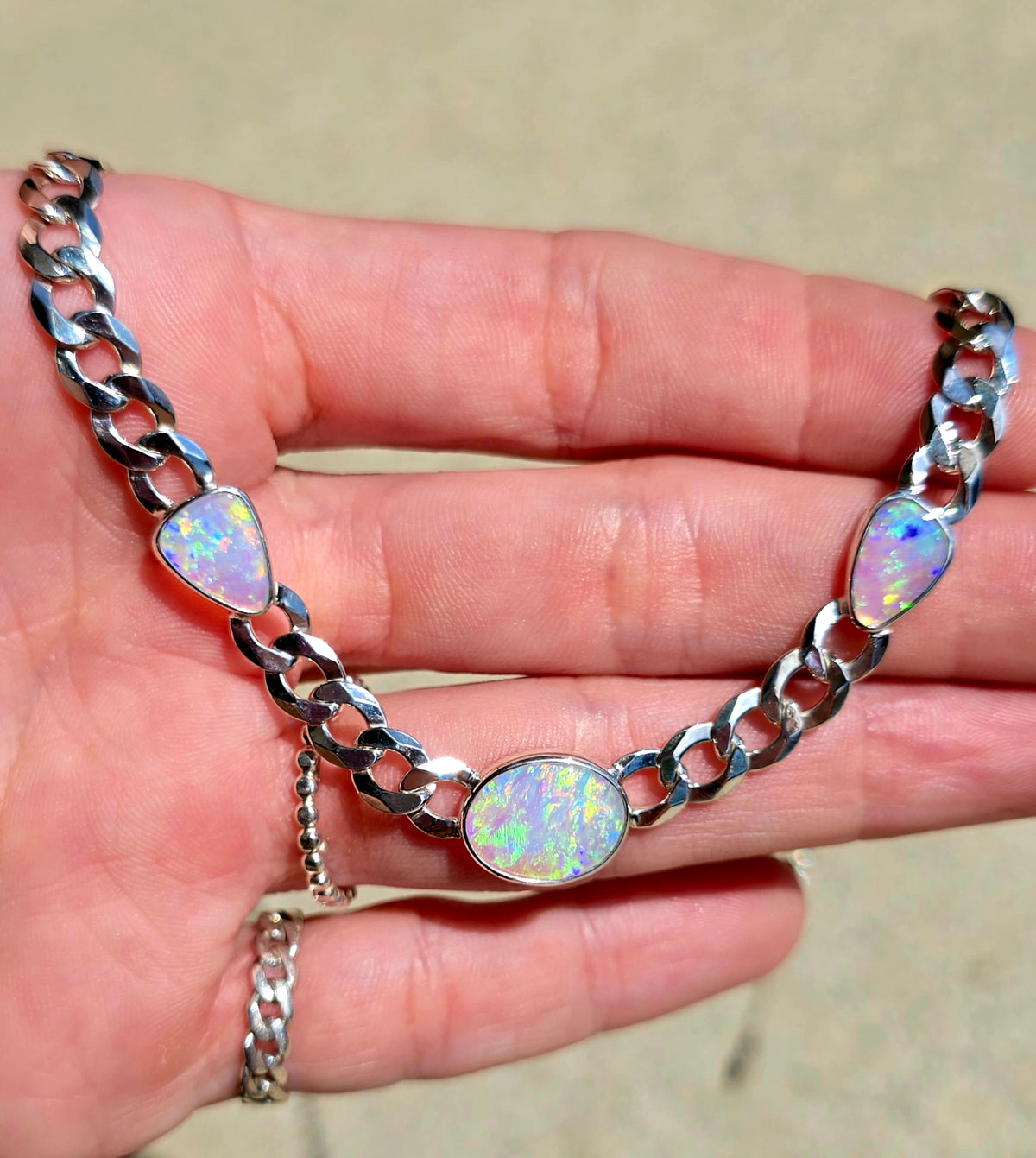 Not For Sale/Australian Crystal Opal Curbchain Necklace