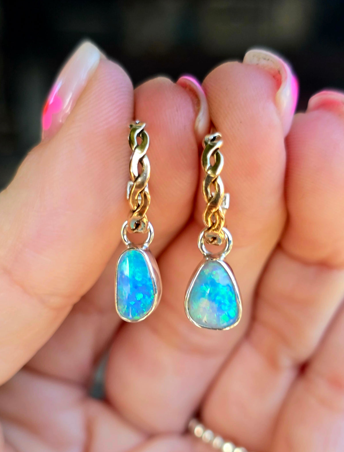 Australian Opal Hoops