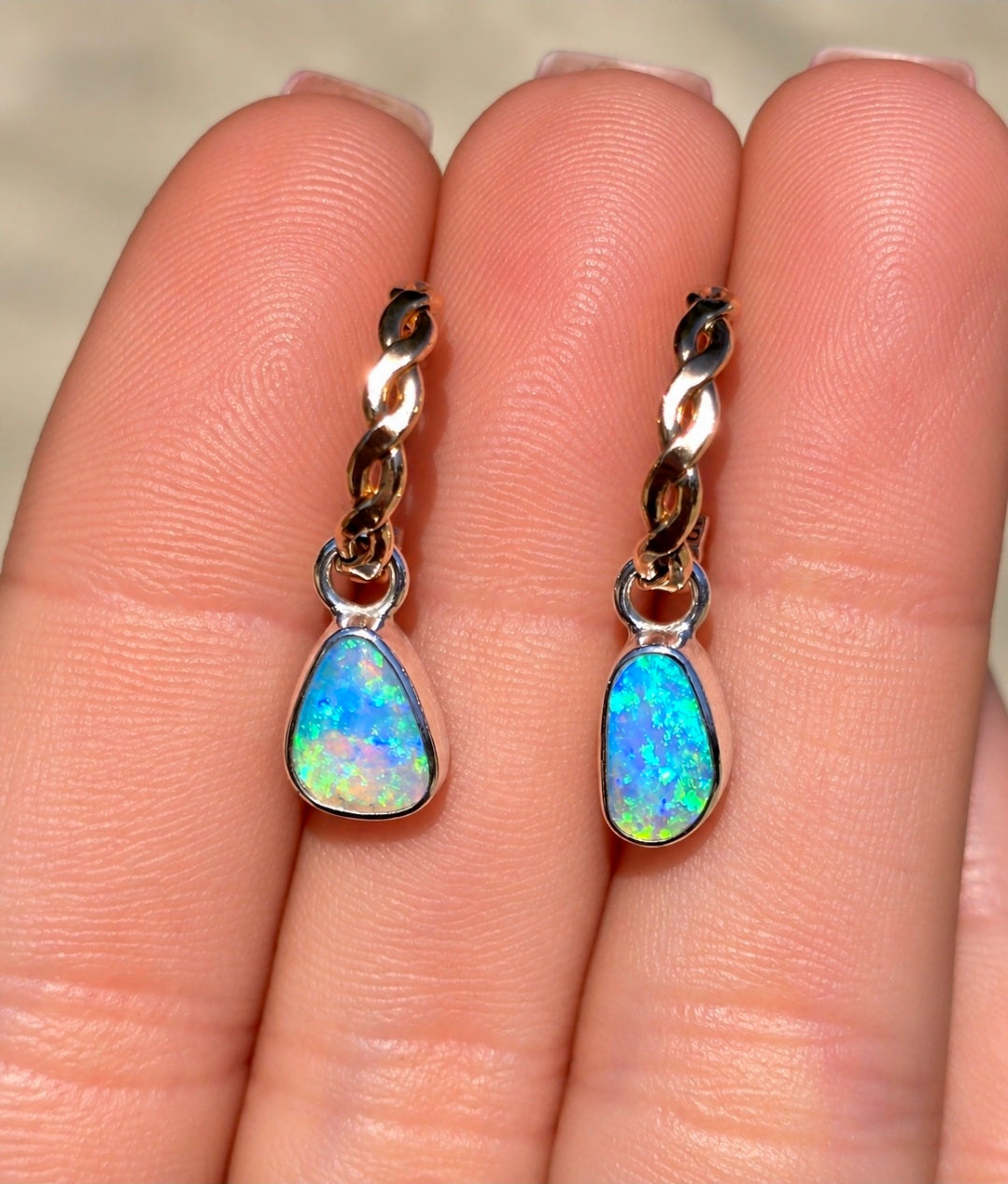 Australian Opal Hoops