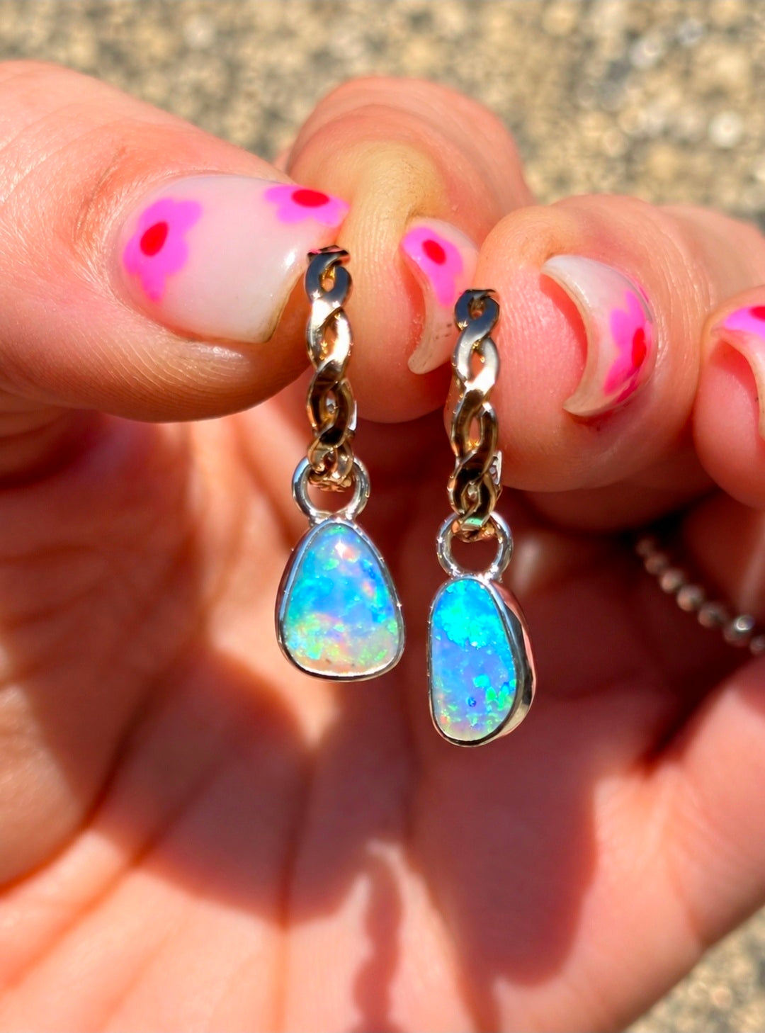 Australian Opal Hoops