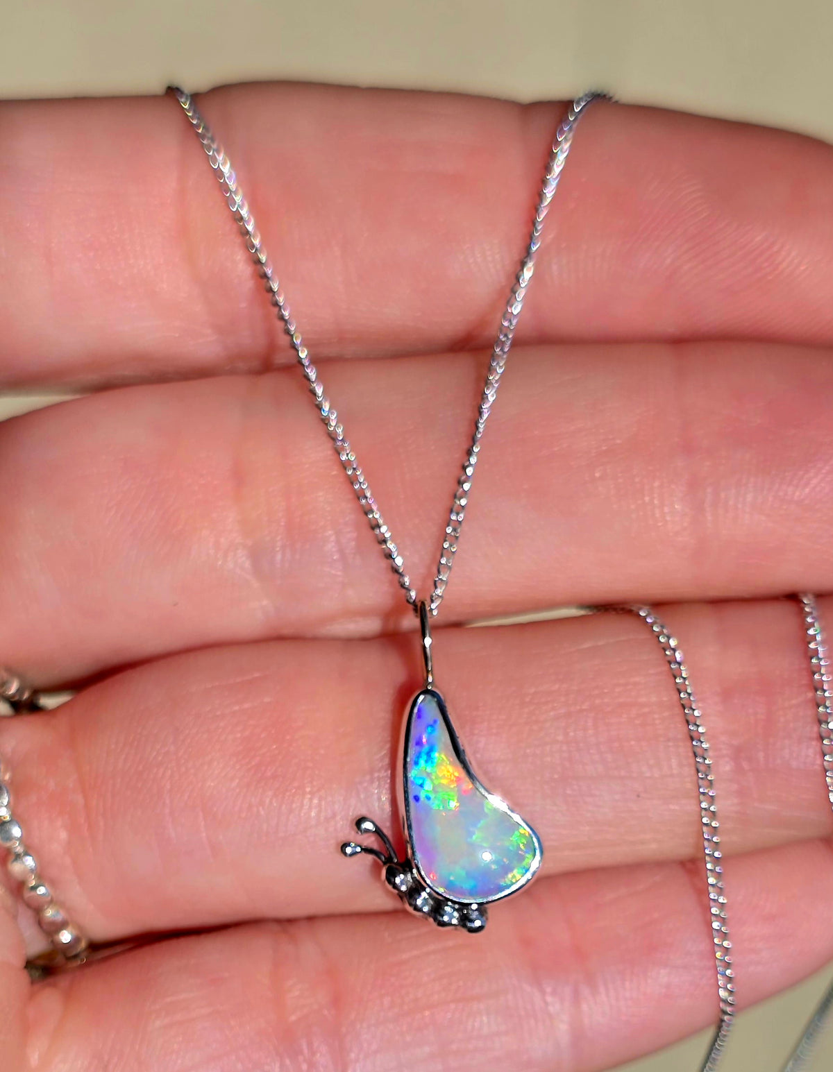 Australian Opal Butterfly Necklace