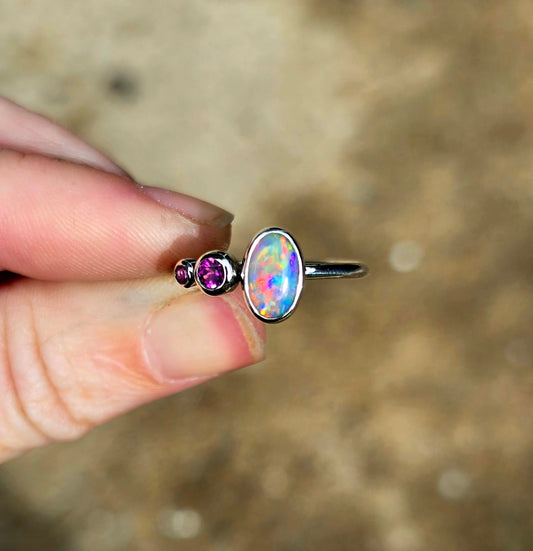 Australian Opal Gem Ring