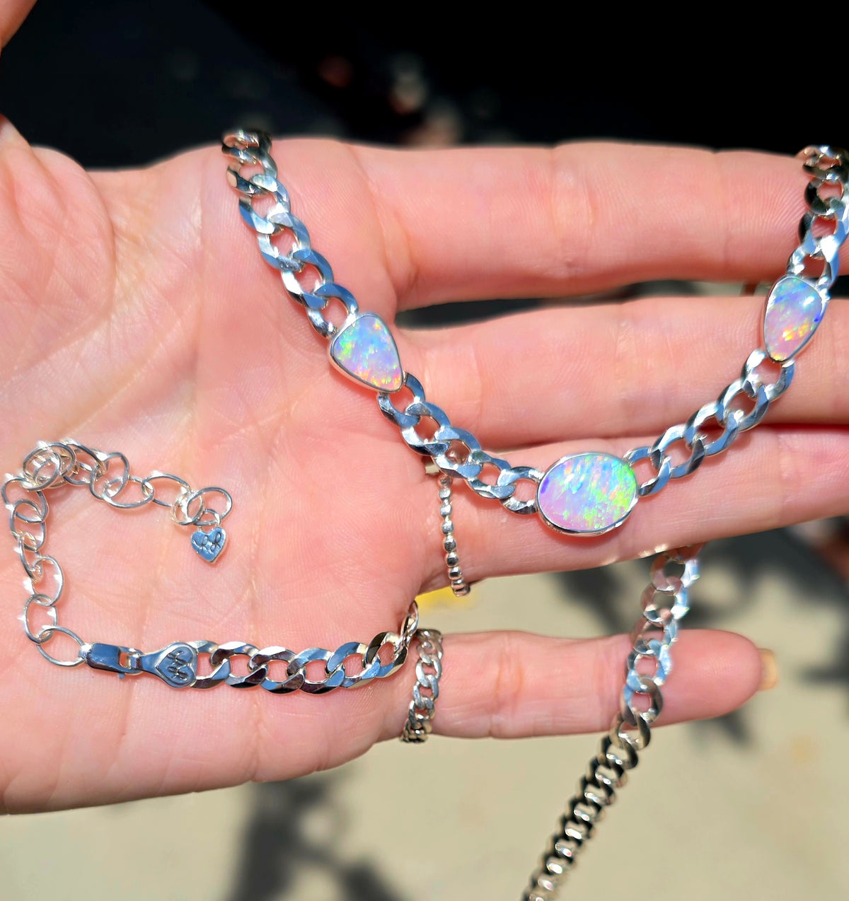 Not For Sale/Australian Crystal Opal Curbchain Necklace