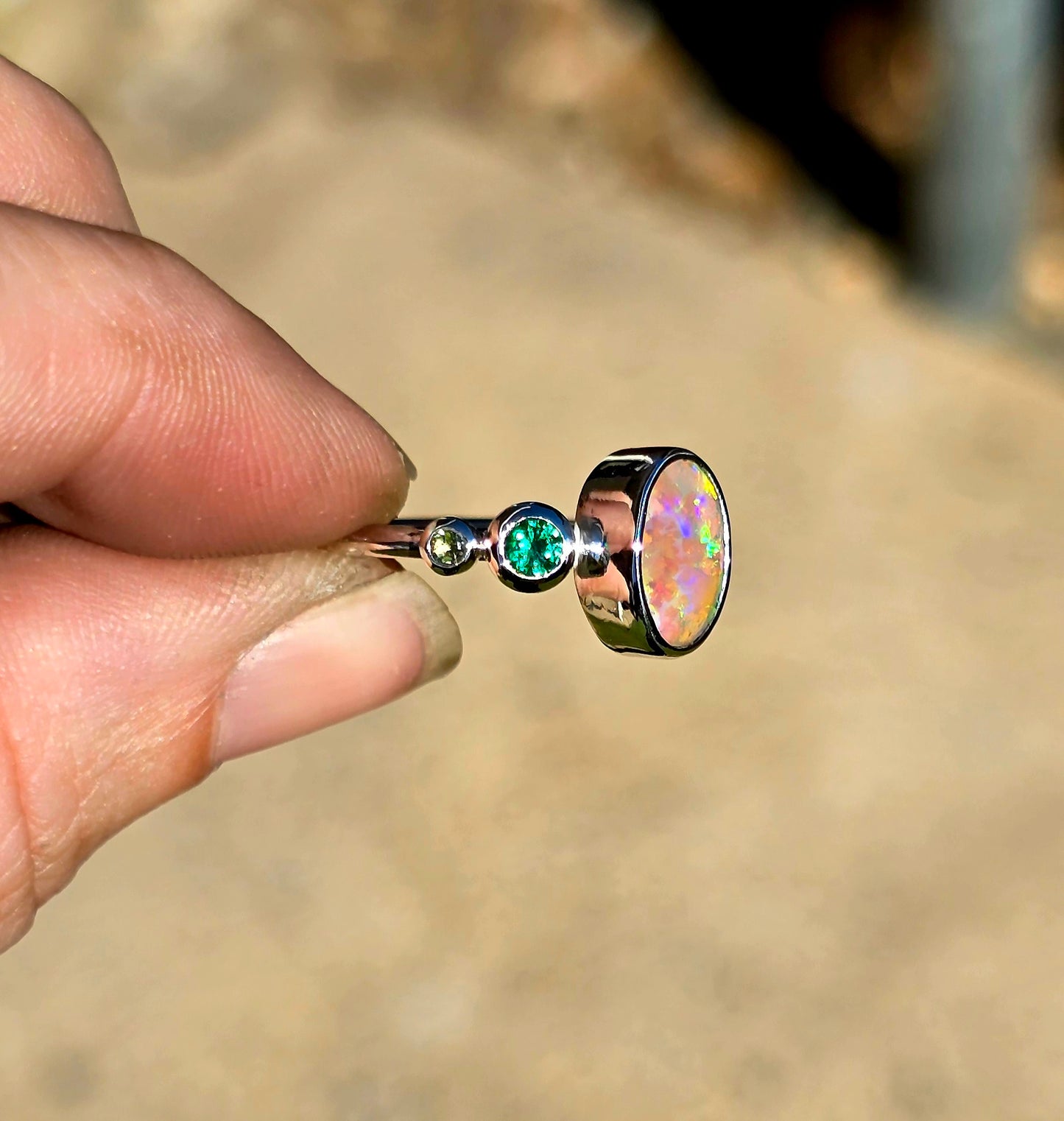 Neon Australian Opal Ring