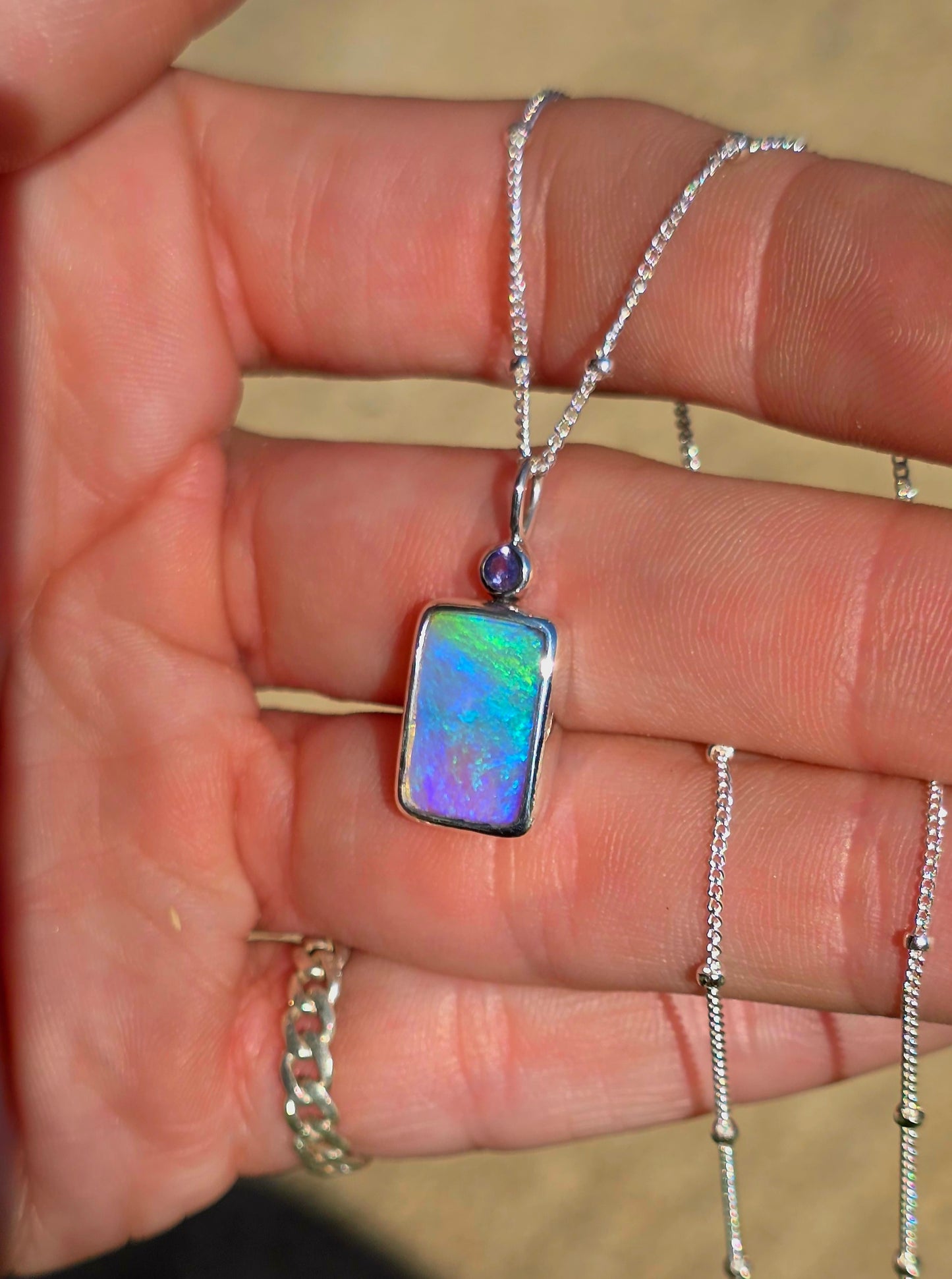 Opal Tanzanite Necklace