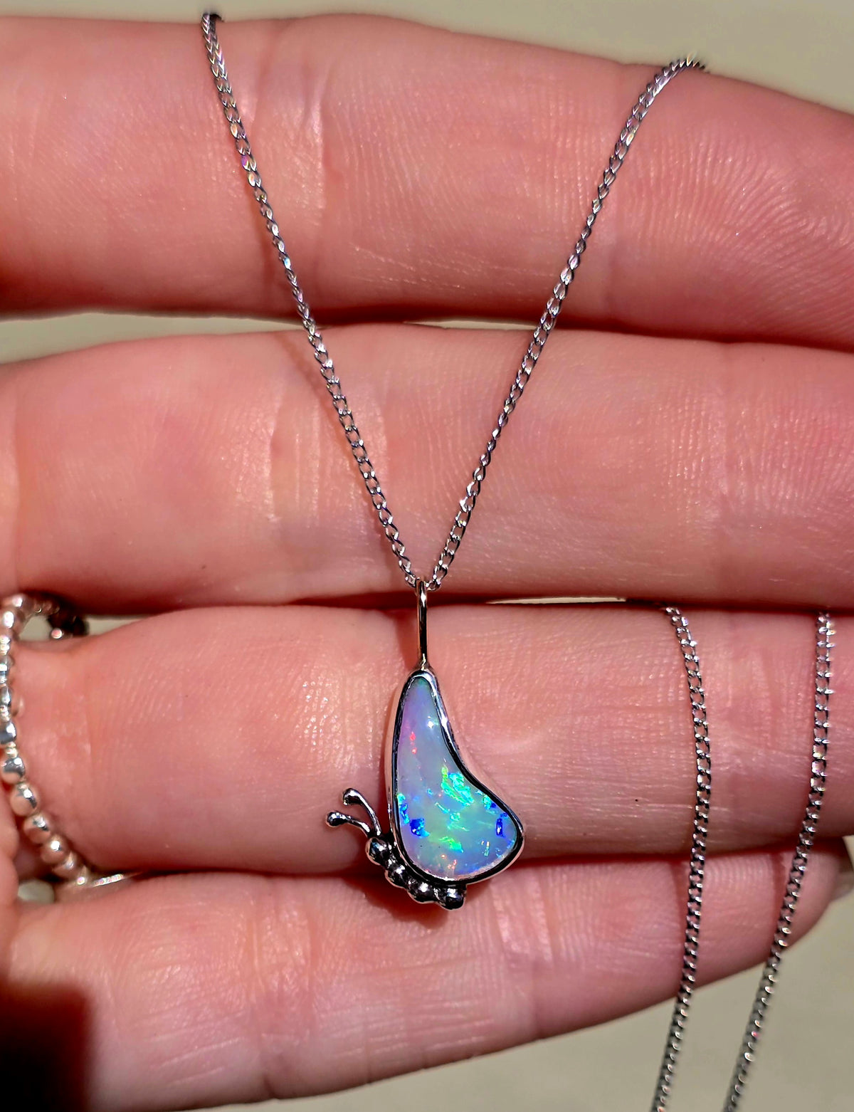 Australian Opal Butterfly Necklace