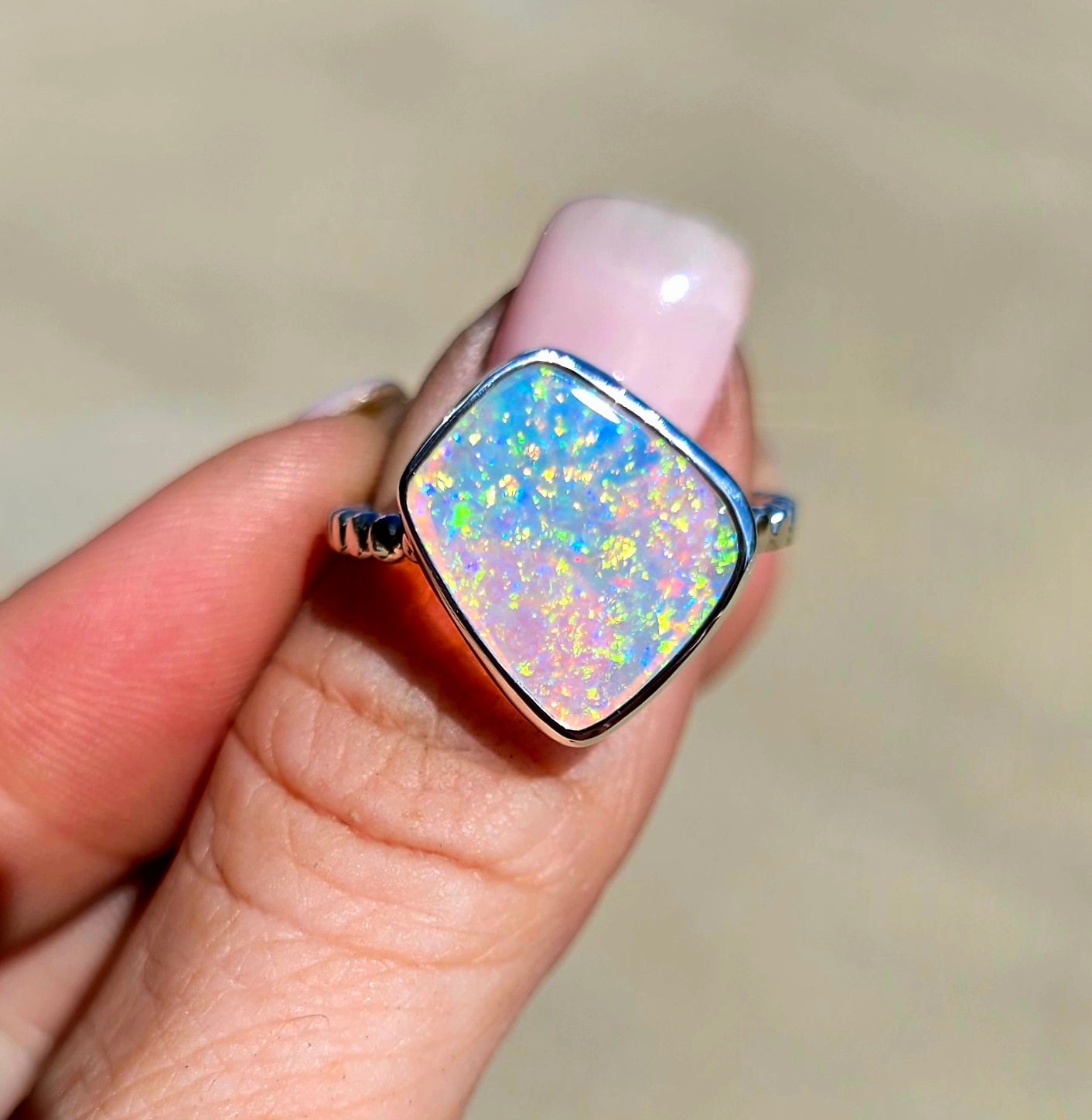 Australian Crystal Opal Ring