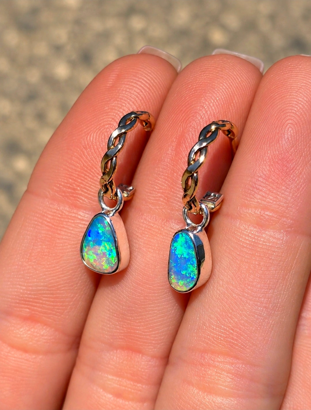 Australian Opal Hoops