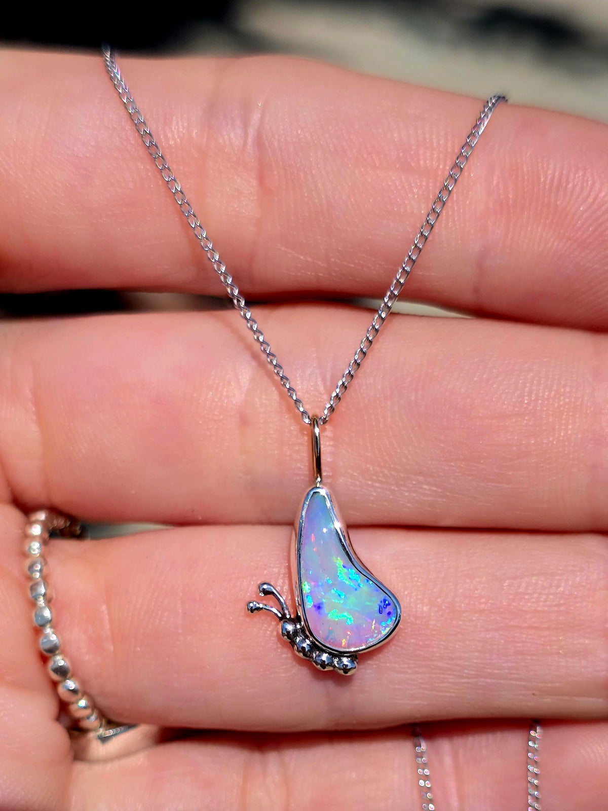 Australian Opal Butterfly Necklace
