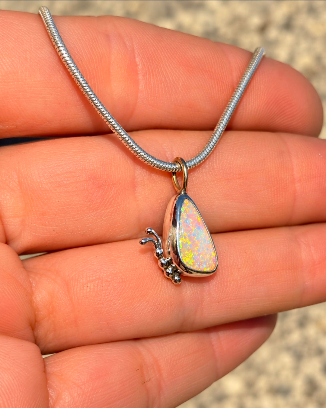 Custom for Mayor/Baby Opal Butterfly Necklace