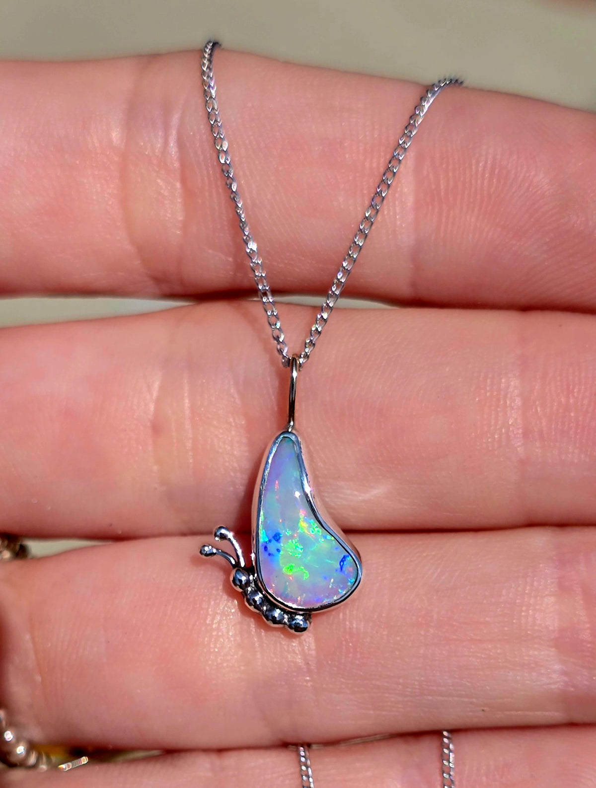 Australian Opal Butterfly Necklace