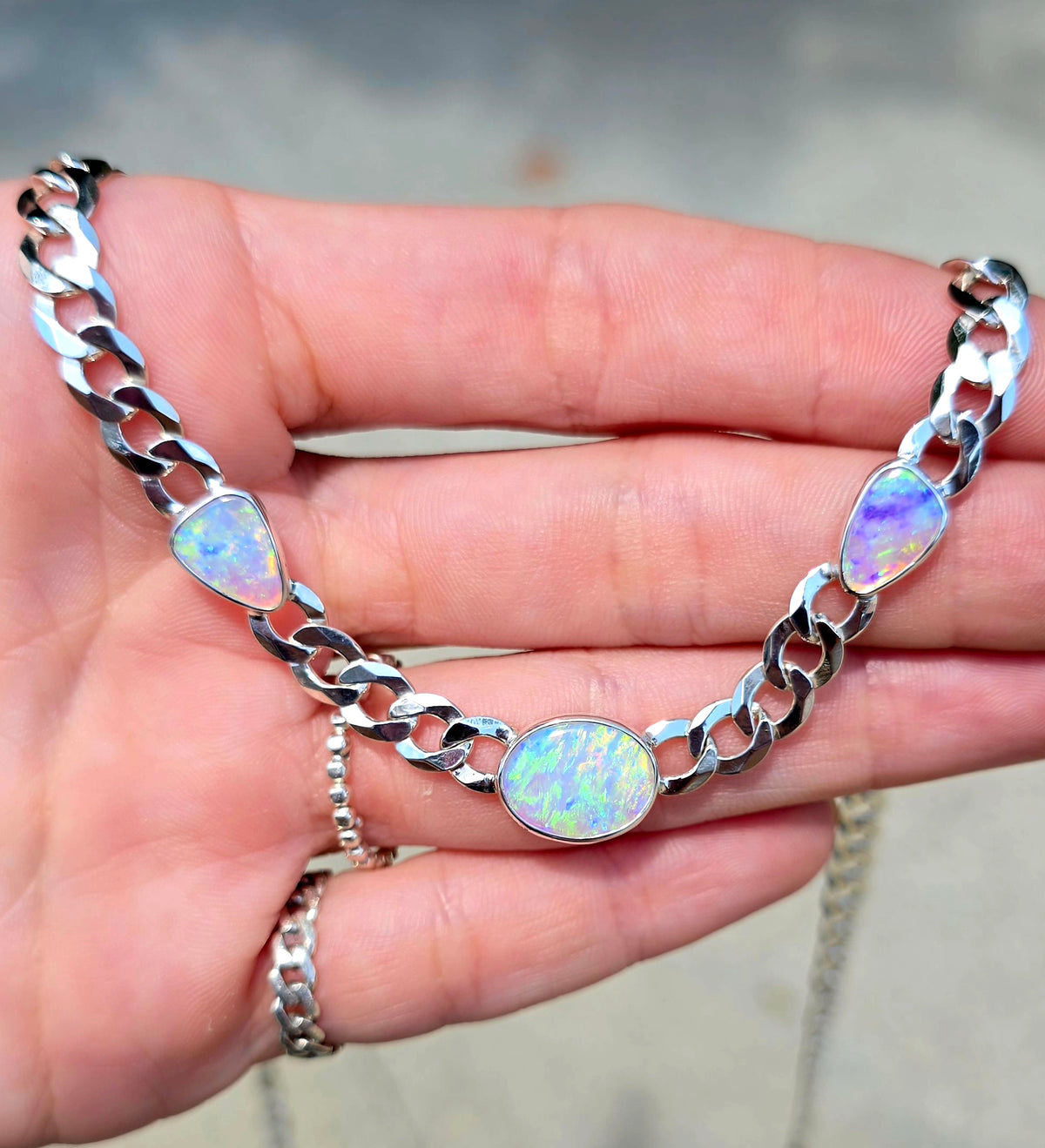 Not For Sale/Australian Crystal Opal Curbchain Necklace