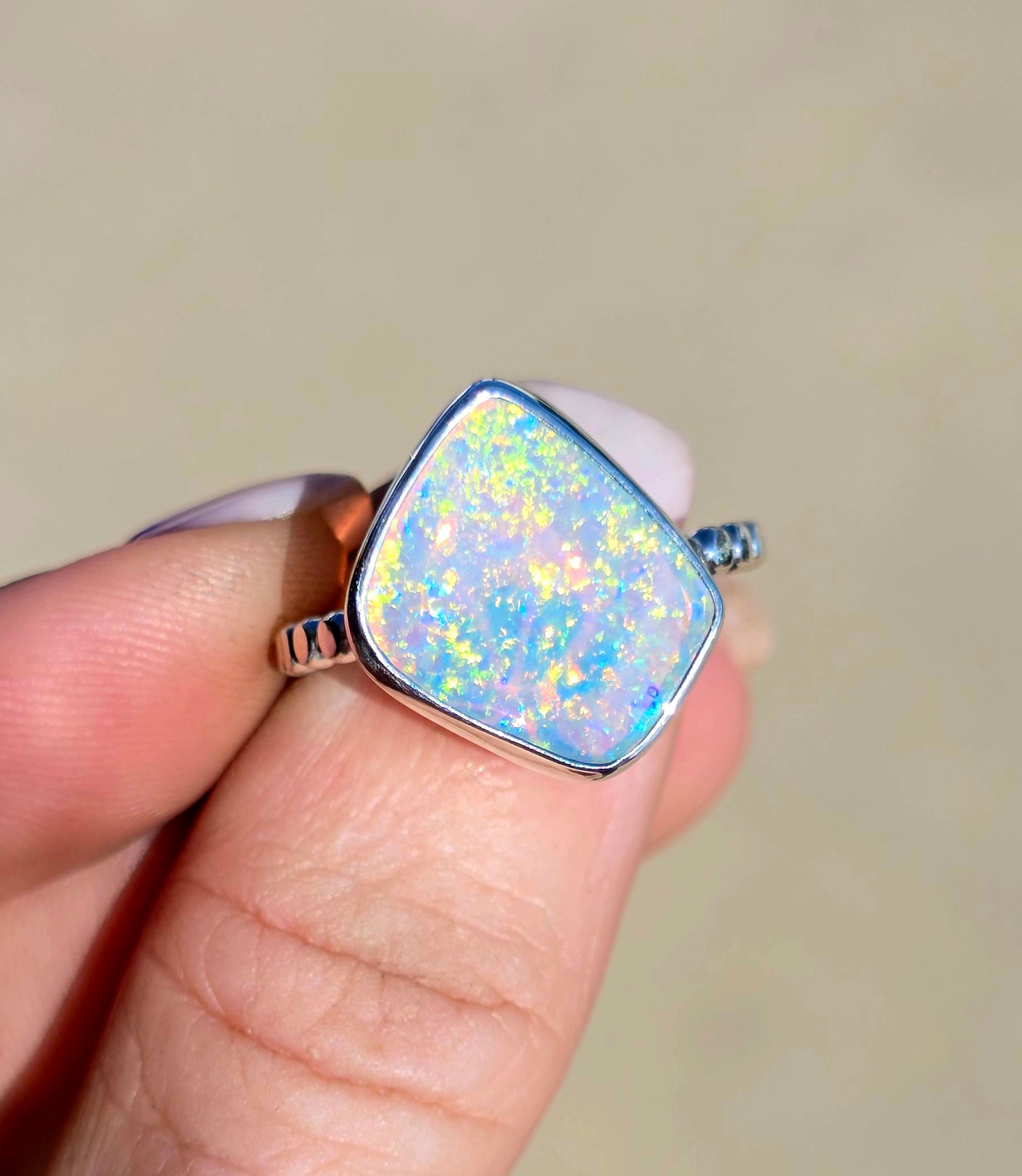 Australian Crystal Opal Ring