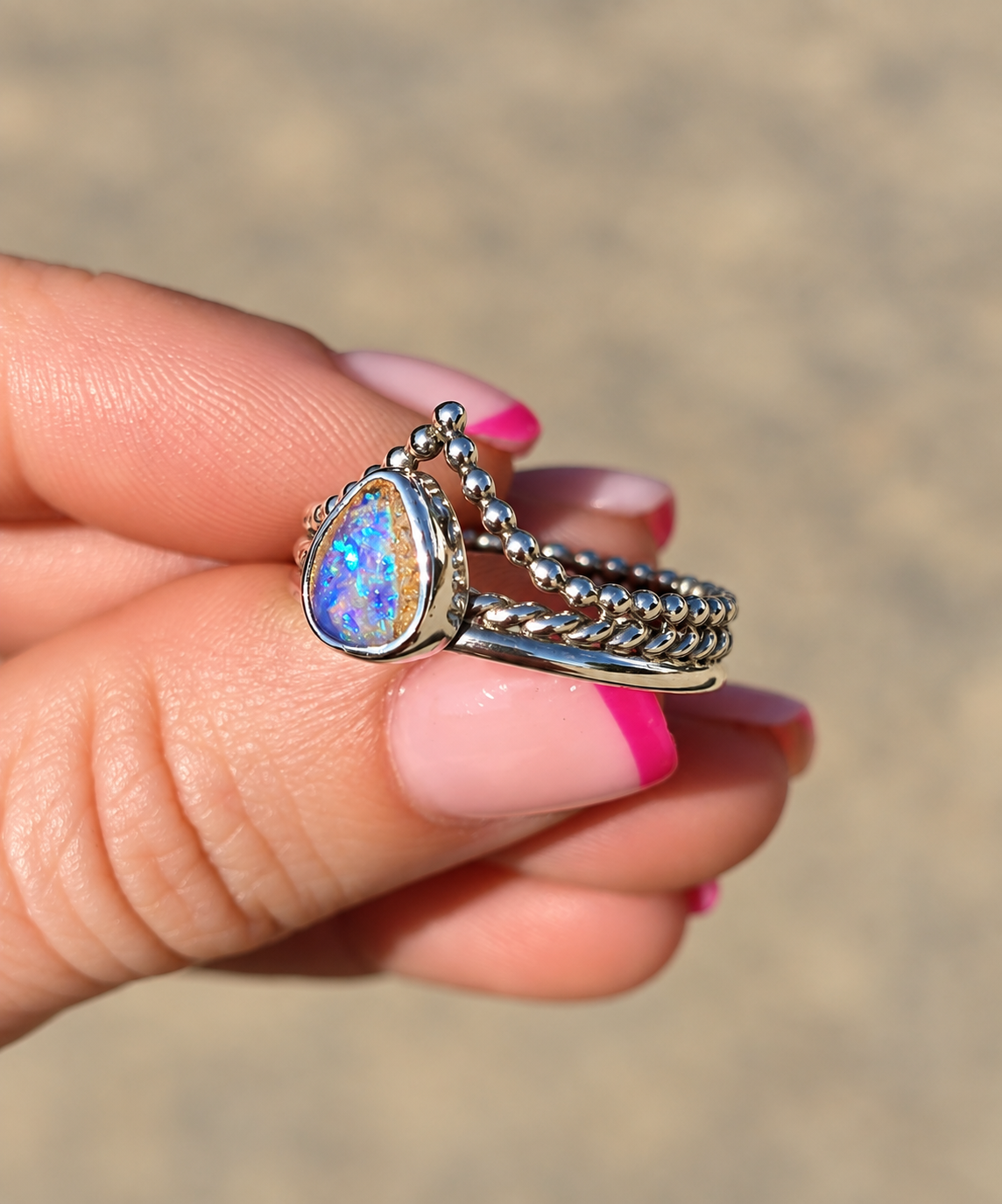 Opal Princess Ring Size 9