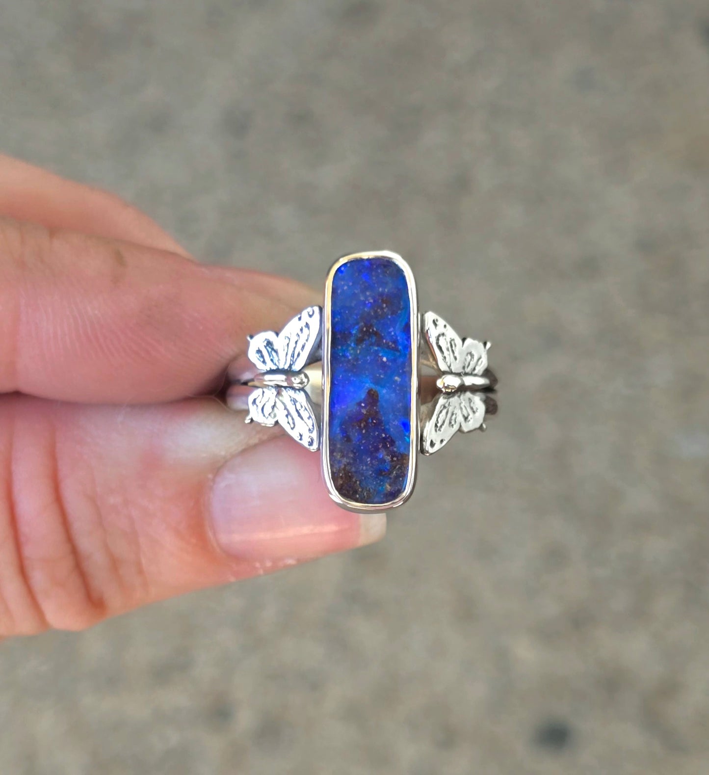 Boulder Opal Butterfly Ring