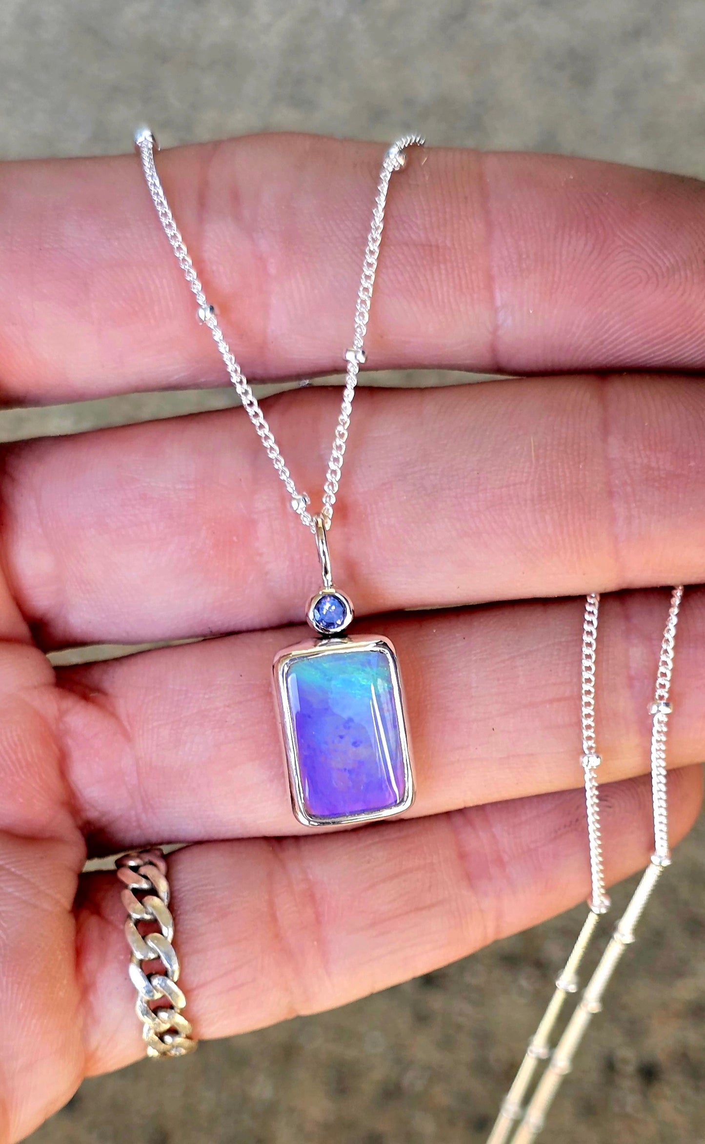 Opal Tanzanite Necklace