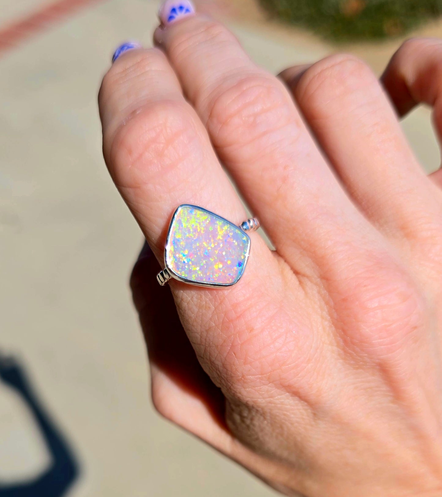 Australian Crystal Opal Ring