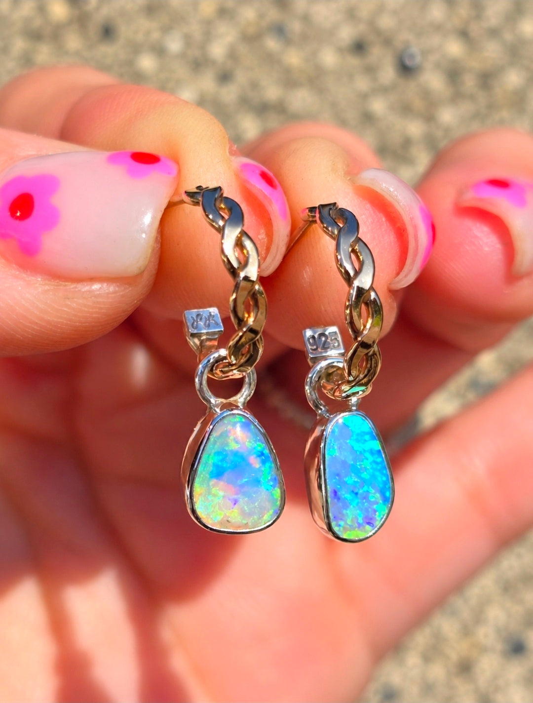 Australian Opal Hoops