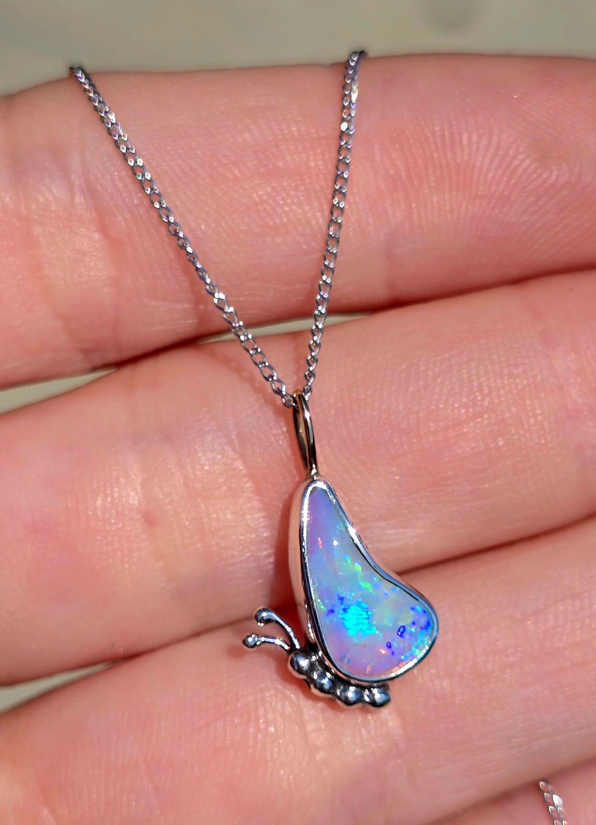 Australian Opal Butterfly Necklace