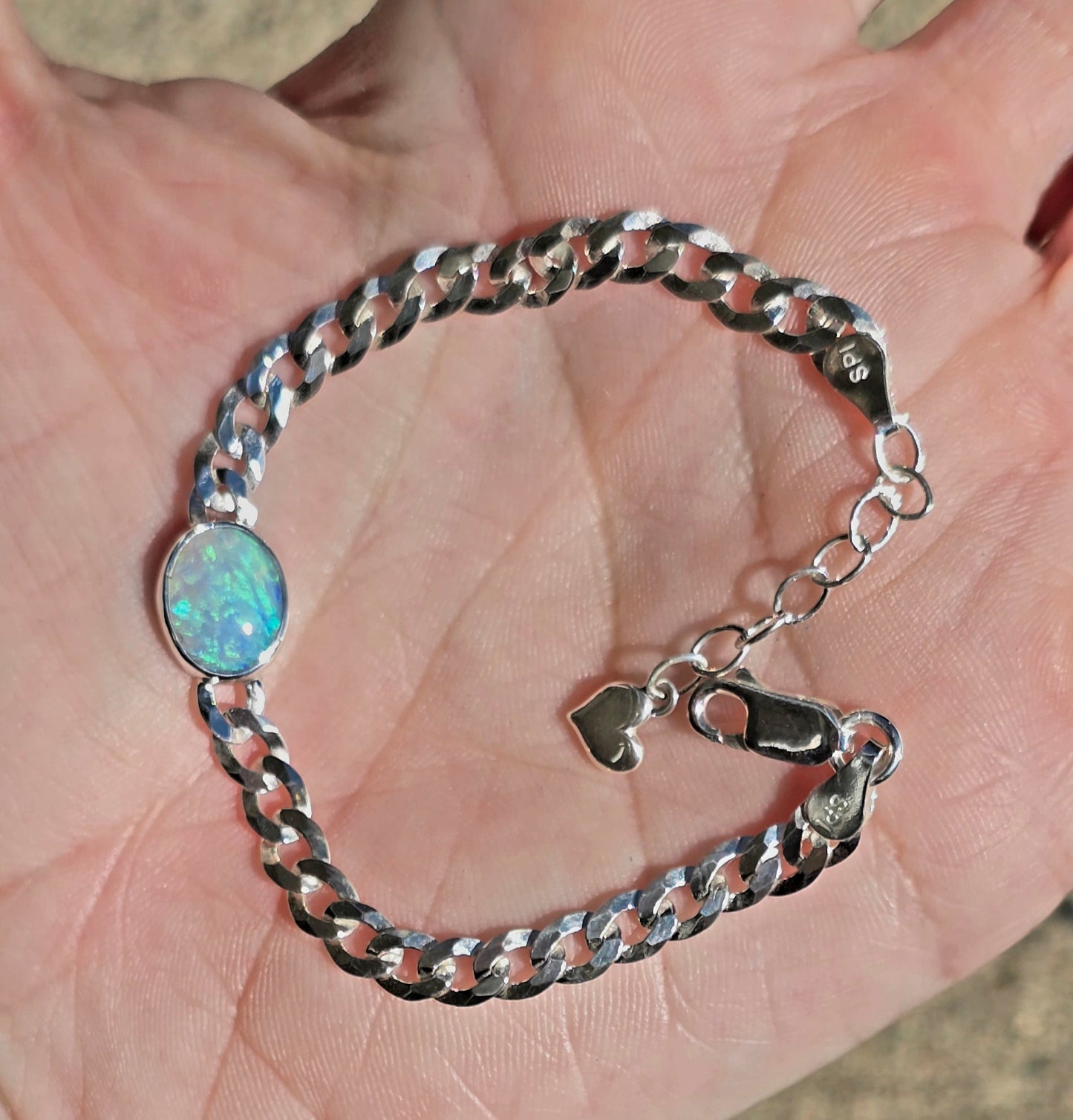 Opal Curb Chain Bracelet