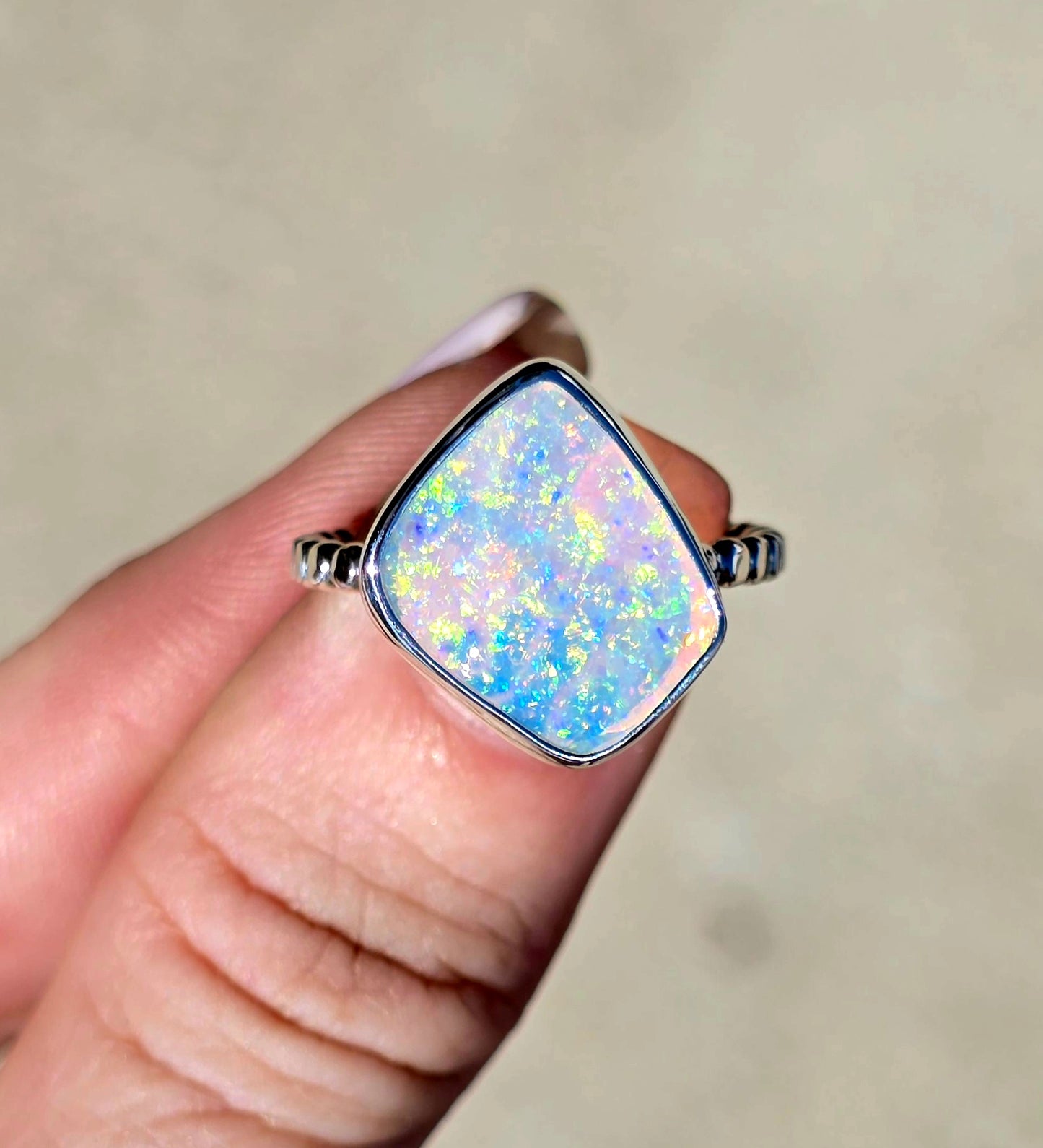 Australian Crystal Opal Ring