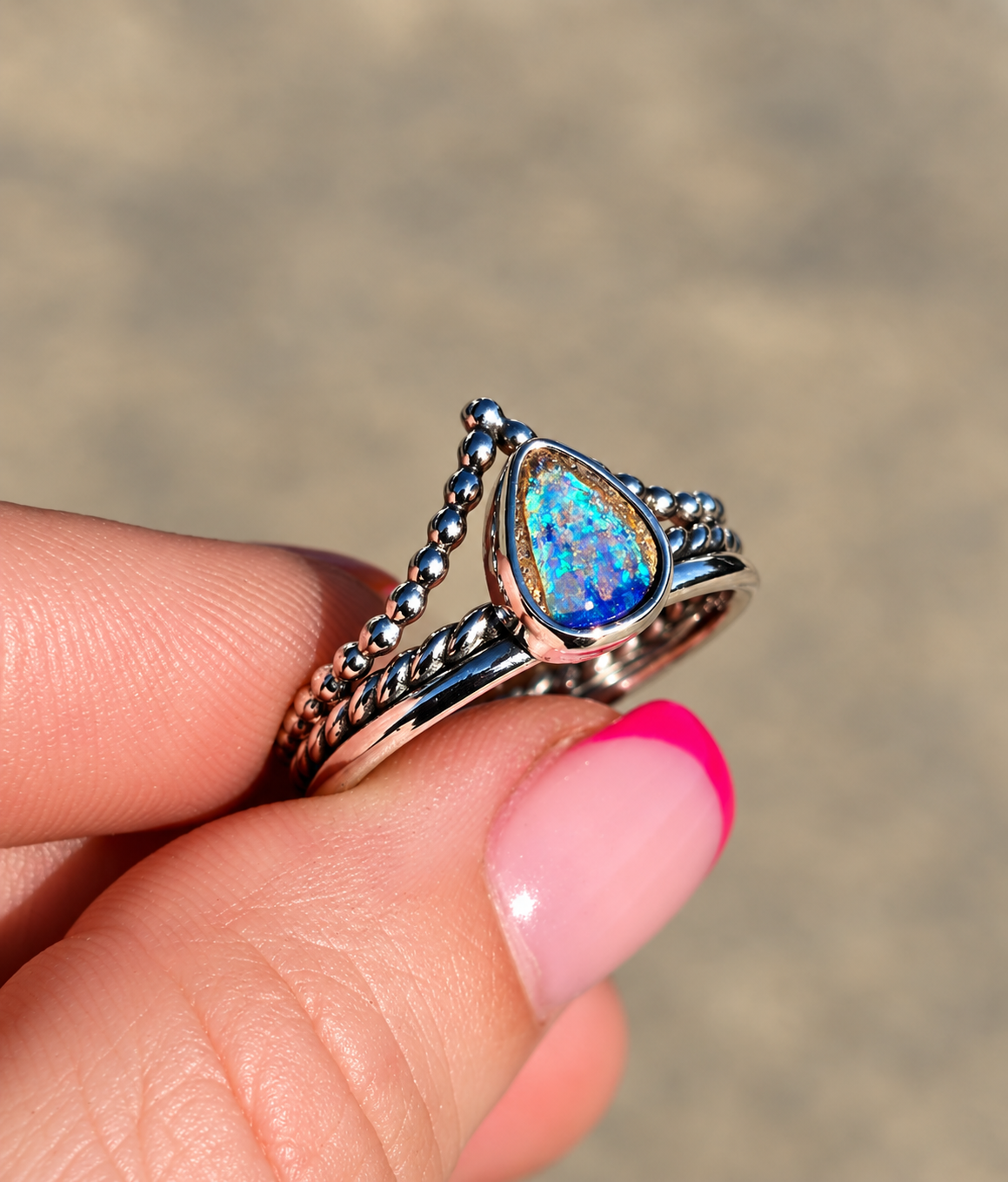 Opal Princess Ring Size 9
